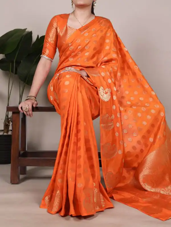 Orange Roop Weaving Saree