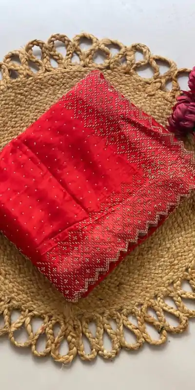 Red Jimmy Choo Diamond Saree