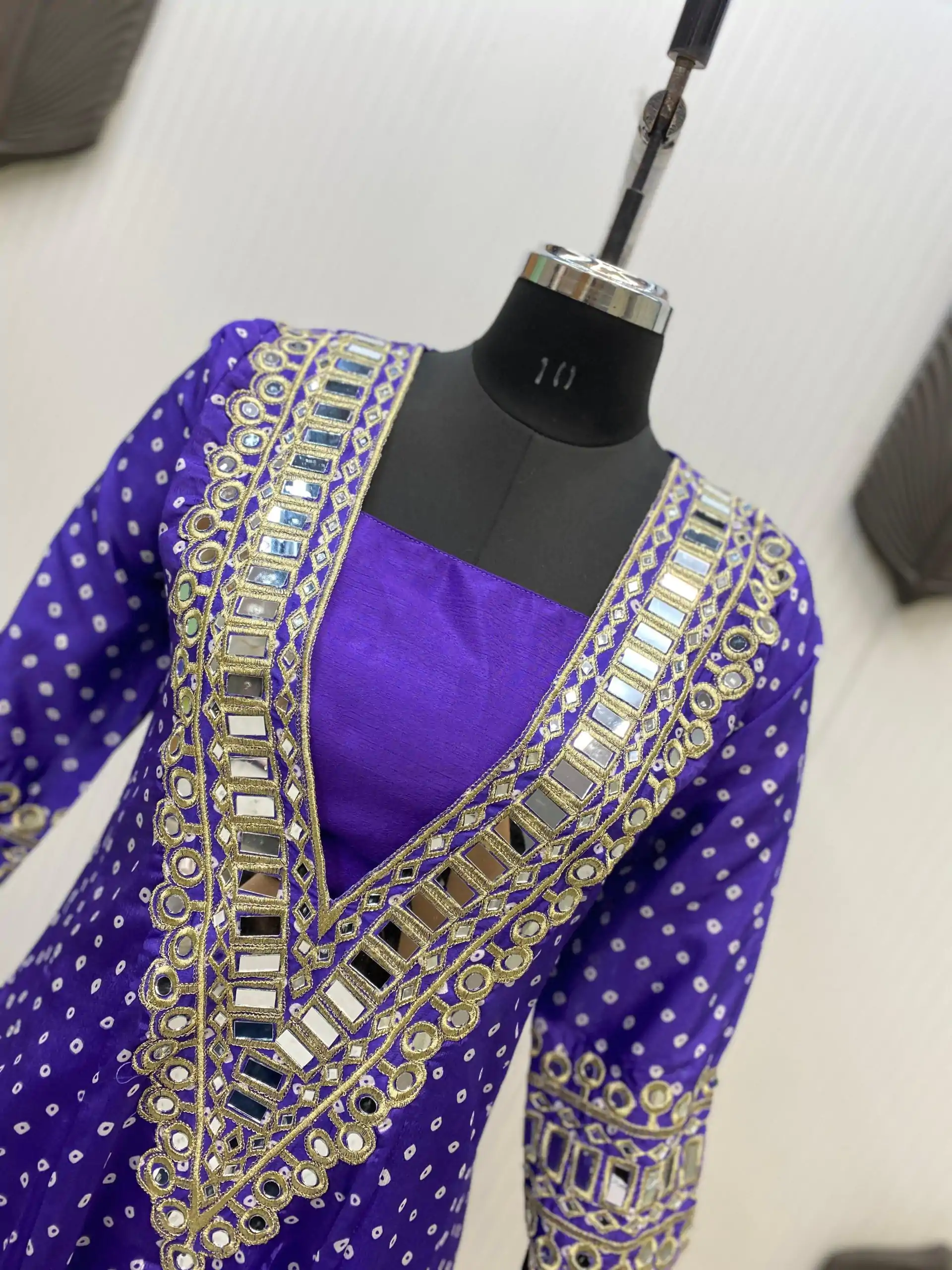 Royal Blue Chinon Digital Printed Salwar Suit - Image 2
