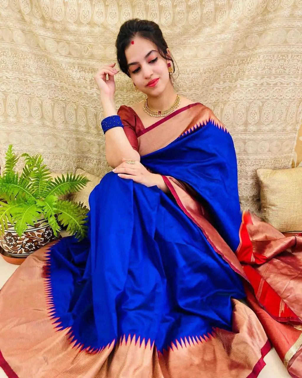 KP 3053 Royal Blue Soft Lichi Silk With Lace Jacquard Border Saree Work. Grab it for ₹1449. Delivery 4-6 Working Days. Shop now. | Designer Sarees, Embroidered Sarees, Sarees, Bollywood Sarees, Creative Sarees, Ethnic Saree, Modern Digital sarees, Party Wear Sarees