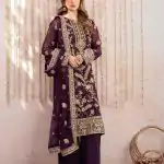 Wine Georgette Sequence Salwar Suit