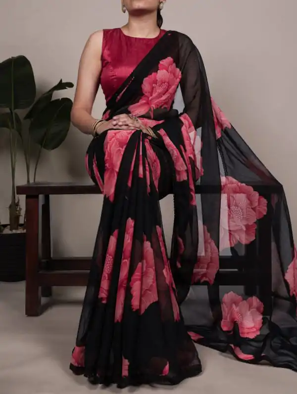 YNF 7033 Black Color Chiffon Lace Work & Lace Border Saree . Available at ₹1499 only. Delivery 4-6 Working Days. Shop now. | Designer Sarees, Embroidered Sarees, Sarees, Bollywood Sarees, Creative Sarees, Ethnic Saree, Modern Digital sarees, Party Wear Sarees