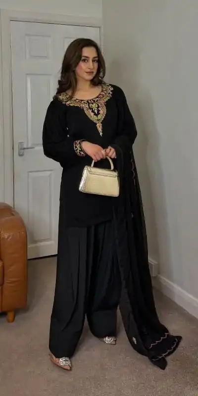 NSR 854 Black Faux Georgette Salwar Suit Perfect for Wedding, Party, Lohri, Mehendi, Karwa Chauth –. Introductory Price ₹1849. Delivery 4-6 Working Days | Jump Suits, Salwar suit, Casual Suits, Creative suits, Designer Suits, Palazzo Suits, Party Wear Suits, Patiala Suits, Straight Suits
