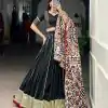 LNB 1658 Black Pure Chanderi with Zari Work & Gotta Patti Work Lehenga Choli . Introductory Price ₹3199. Delivery 4-6 Working Days. Shop now. | Lehenga, Bollywood Lehenga, Creative Lehenga, Designer Lehenga, Embroidered Lehenga, Party Wear Lehenga