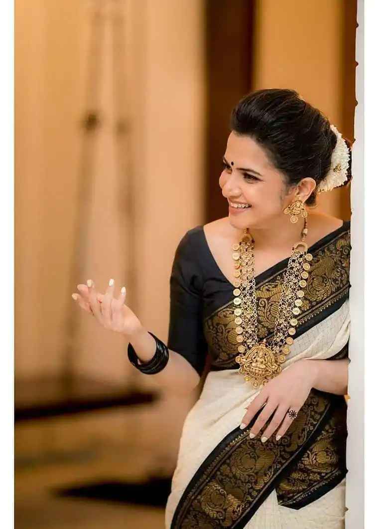 KP 3025 Black Soft Lichi Silk Saree Perfect for Wedding, Party, Baby Shower, Onam, Durga Puja . Available at ₹1449 only. Delivery 4-6 Working Days. | Designer Sarees, Embroidered Sarees, Sarees, Bollywood Sarees, Creative Sarees, Ethnic Saree, Modern Digital sarees, Party Wear Sarees