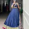 Firozi Pure Chanderi Zari Work Gotta Patti Lehenga Choli
