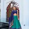 Firozi Pure Chanderi Zari Work Lehenga Choli
