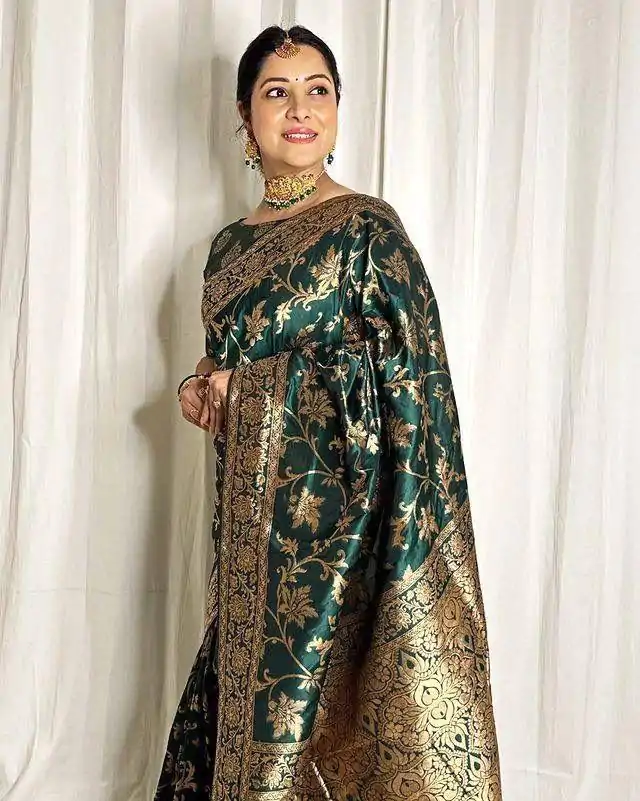 Green Lichi Silk Saree