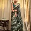 KP 5083 Green Soft Lichi Silk Perfect for Wedding, Party, Family Gatherings, Sangeet, Diwali Cloth. Saree. Get it for ₹1399. Delivery 4-6 Working Days. | Designer Sarees, Embroidered Sarees, Sarees, Bollywood Sarees, Creative Sarees, Ethnic Saree, Modern Digital sarees, Party Wear Sarees