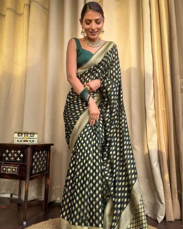 KP 5083 Green Soft Lichi Silk Perfect for Wedding, Party, Family Gatherings, Sangeet, Diwali Cloth. Saree. Get it for ₹1399. Delivery 4-6 Working Days. | Designer Sarees, Embroidered Sarees, Sarees, Bollywood Sarees, Creative Sarees, Ethnic Saree, Modern Digital sarees, Party Wear Sarees