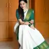 KP 3025 Green Soft Lichi Silk Saree Perfect for Wedding, Party, Baby Shower, Onam, Durga Puja . Available at ₹1449 only. Delivery 4-6 Working Days. | Designer Sarees, Embroidered Sarees, Sarees, Bollywood Sarees, Creative Sarees, Ethnic Saree, Modern Digital sarees, Party Wear Sarees