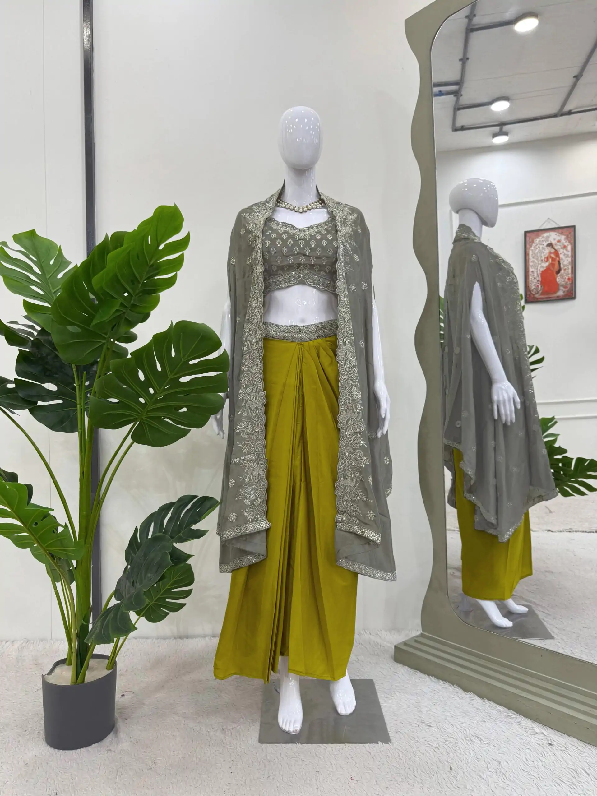 RTC 6493 Grey American Crep With Designer Work Dhoti Suit. Wedding, Party, Festive, Events Festive Deal ₹2149. Delivery 4-6 Working Days. Shop now. | Jump Suits, Tops & Bottoms, Track Suits, Salwar suit, Casual Suits, Creative suits, Designer Suits, Palazzo Suits, Party Wear Suits, Patiala Suits, Straight Suits, Trendy Wear