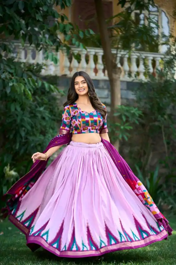 Light Pink Tasar Silk Lehenga Choli