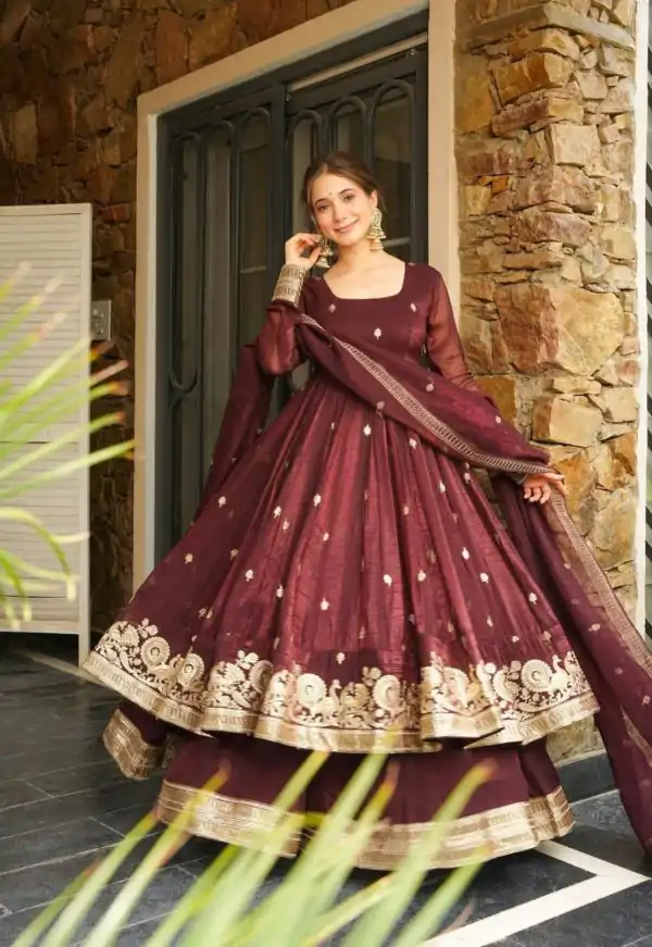 SSR 521 Maroon Crunchy Silk Embroidery Work Salwar Suit Wedding, Party, Festive, Events, Navratri Garba, Anniversary, Haldi,Best Price ₹2449. | Casual Suits, Jump Suits, Salwar suit, Creative suits, Designer Suits, Palazzo Suits, Party Wear Suits, Patiala Suits, Straight Suits