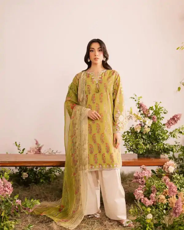 Mustard French Crap Digital Print Work Salwar Suit