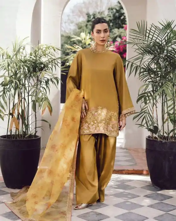 SSR 515 Mustard French Crep Silk With Embroidery Sequence Work with Digital Print & Lace Work Salwar Suit at ₹2099 only. Delivery 4-6 Days | Jump Suits, Salwar suit, Casual Suits, Creative suits, Designer Suits, Palazzo Suits, Party Wear Suits, Patiala Suits, Straight Suits