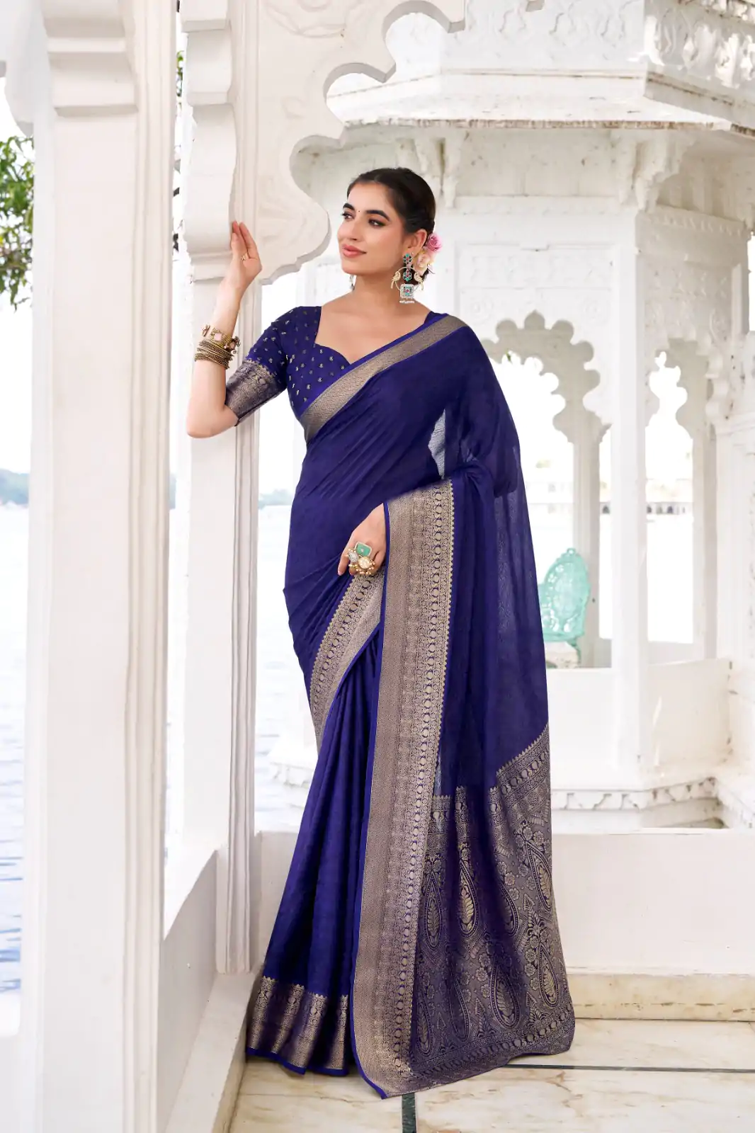 YNF 7902 Navy Blue Color Chinon Printed With Zari Weaving Work Saree With Zari Work. Best Price ₹1549. Delivery 4-6 Working Days. Shop now. | Designer Sarees, Embroidered Sarees, Sarees, Bollywood Sarees, Creative Sarees, Ethnic Saree, Modern Digital sarees, Party Wear Sarees
