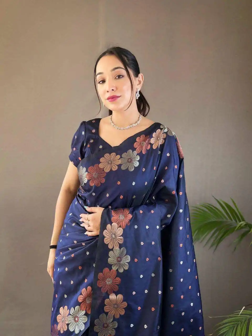 KP 6003 Navy Blue Soft Lichi Silk Cloth Lace Work & Lace Border Saree in Best Price ₹1399. Delivery 4-6 Working Days. Shop now. | Designer Sarees, Embroidered Sarees, Sarees, Bollywood Sarees, Creative Sarees, Ethnic Saree, Modern Digital sarees, Party Wear Sarees