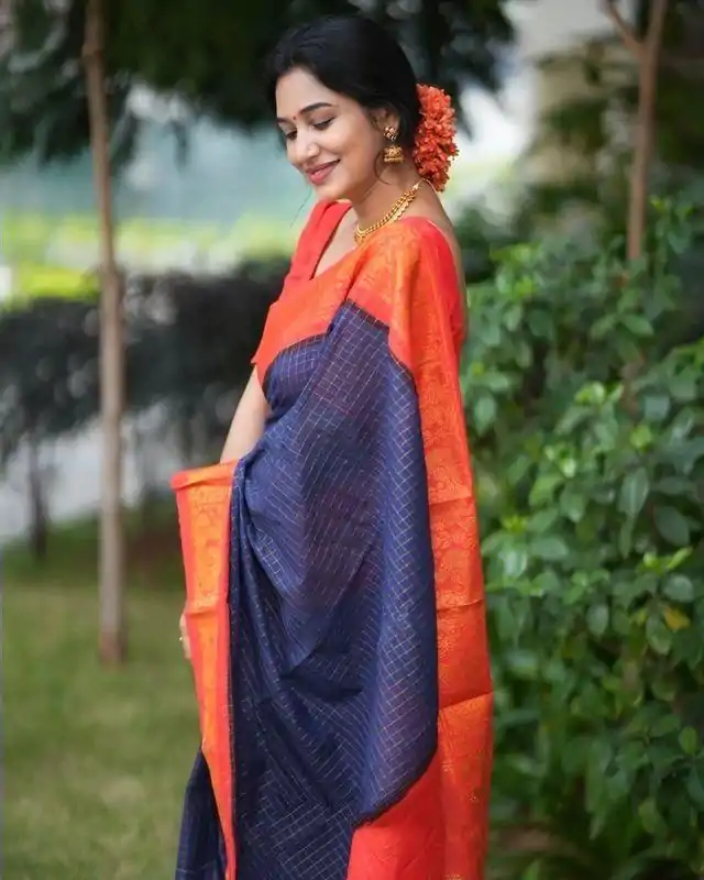 KP 3025 Navy Blue Soft Lichi Silk Saree Perfect for Wedding, Party, Baby Shower, Onam, Durga Puja . Available at ₹1449 only. Delivery 4-6 Working Days. | Designer Sarees, Embroidered Sarees, Sarees, Bollywood Sarees, Creative Sarees, Ethnic Saree, Modern Digital sarees, Party Wear Sarees