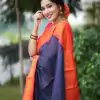 KP 3025 Navy Blue Soft Lichi Silk Saree Perfect for Wedding, Party, Baby Shower, Onam, Durga Puja . Available at ₹1449 only. Delivery 4-6 Working Days. | Designer Sarees, Embroidered Sarees, Sarees, Bollywood Sarees, Creative Sarees, Ethnic Saree, Modern Digital sarees, Party Wear Sarees