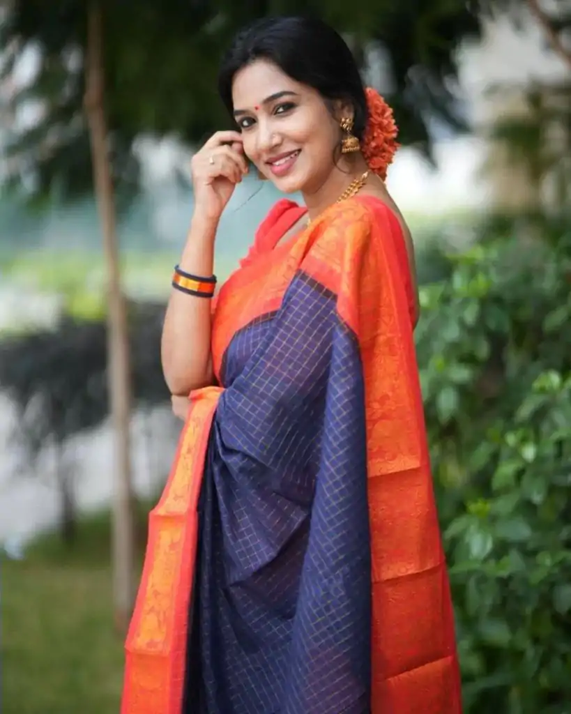 KP 3025 Navy Blue Soft Lichi Silk Saree Perfect for Wedding, Party, Baby Shower, Onam, Durga Puja . Available at ₹1449 only. Delivery 4-6 Working Days. | Designer Sarees, Embroidered Sarees, Sarees, Bollywood Sarees, Creative Sarees, Ethnic Saree, Modern Digital sarees, Party Wear Sarees