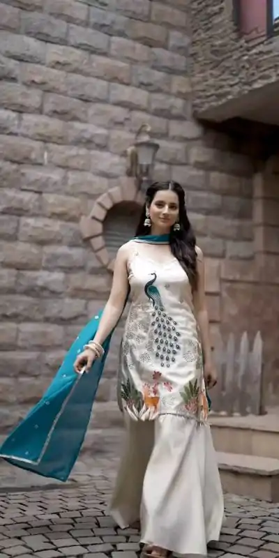LG 1994 Off White Color French Crape Embroidery Work Salwar Suit Casual, Wedding, Festive, Events . Expected Delivery  4-6 Working Days @1999/- only      | Casual Suits, Jump Suits, Salwar suit, Creative suits, Designer Suits, Palazzo Suits, Party Wear Suits, Patiala Suits, Straight Suits