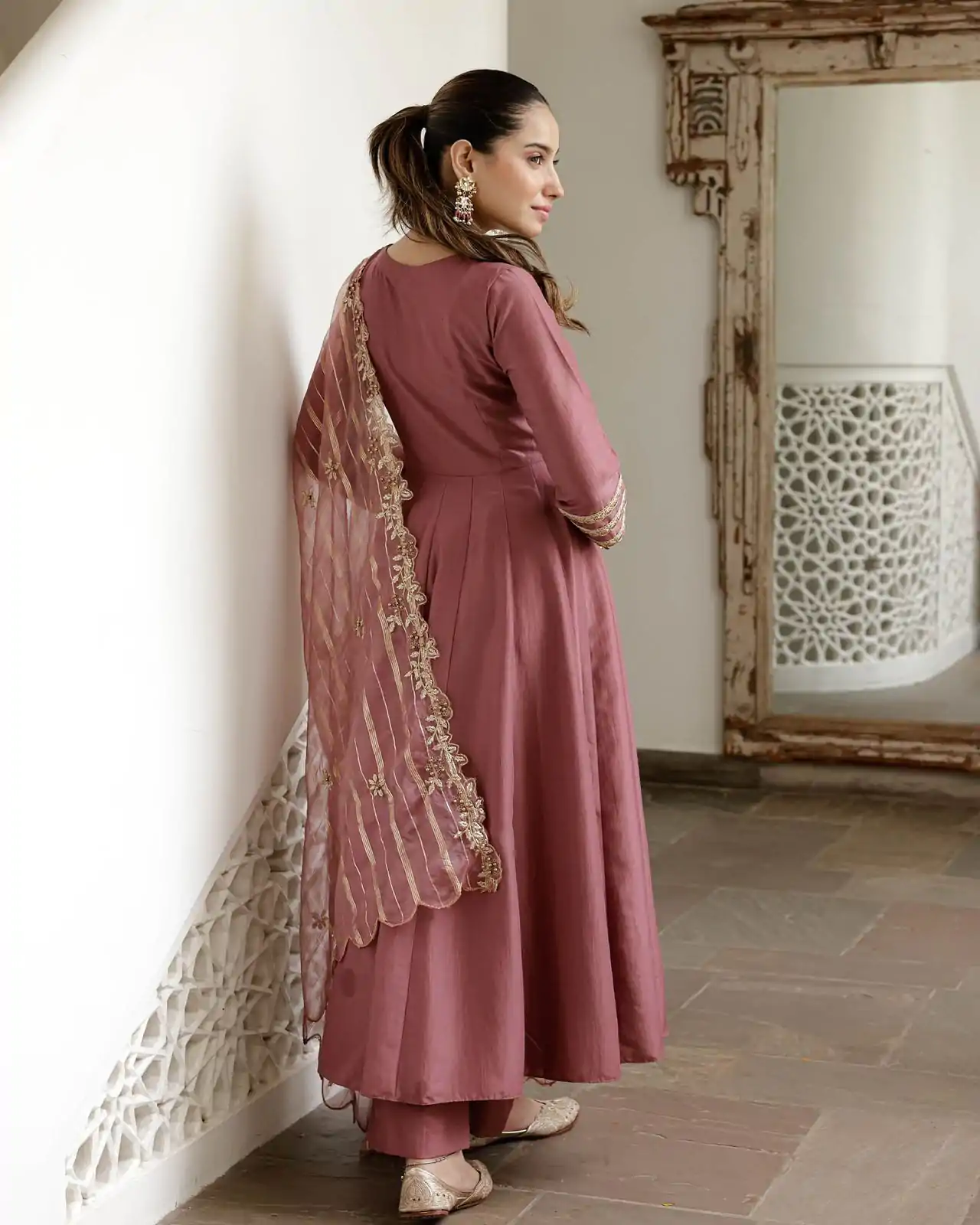 Onion Roman Simmer Silk Sequence Gown - Image 4
