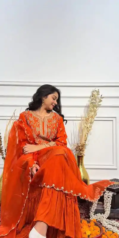 VLM 259 Orange Chinon Silk with Lace Work & Embroidery Work Salwar Suit . Special Price ₹1749. Delivery 4-6 Working Days. Shop now. | Jump Suits, Salwar suit, Casual Suits, Creative suits, Designer Suits, Palazzo Suits, Party Wear Suits, Patiala Suits, Straight Suits