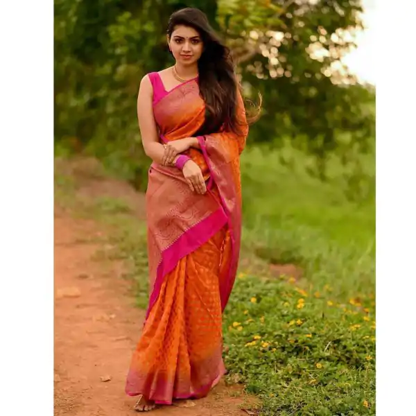 KP 3079 Orange Color Soft Lichi Silk Cloth Rich Pallu All Over Saree Events Casual, Wedding, Festive, Events . Expected Delivery  4-6 Working Days @1449/- | Designer Sarees, Sarees, Bollywood Sarees, Creative Sarees, Embroidered Sarees, Ethnic Saree, Modern Digital sarees, Party Wear Sarees
