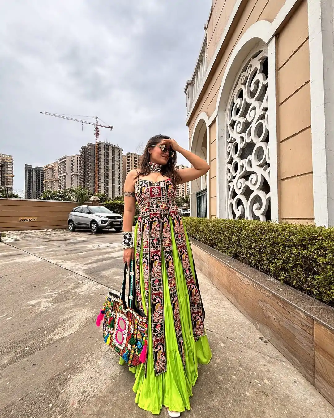 Parrot Green Bangalorey Lehenga Choli - Image 3