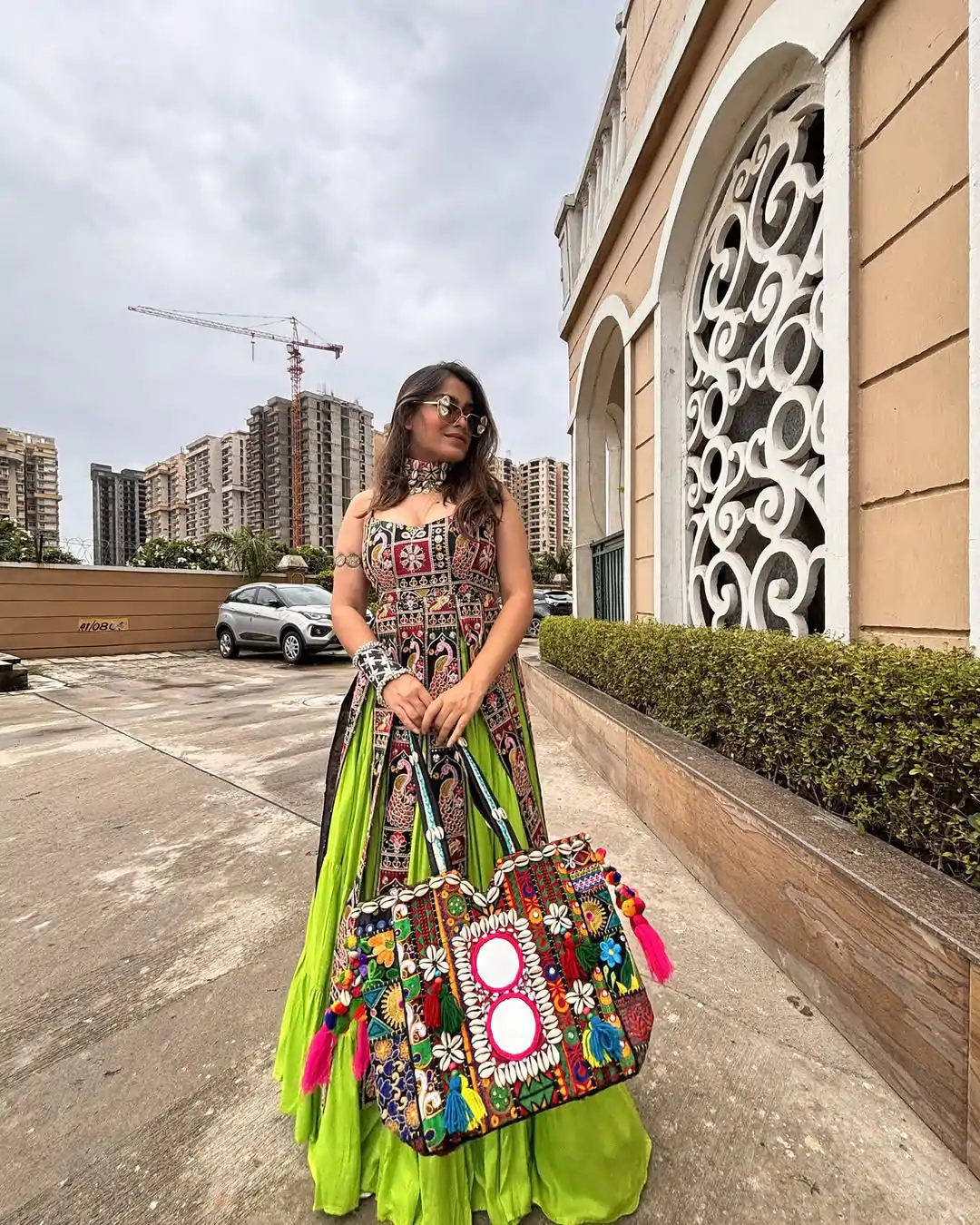 Parrot Green Bangalorey Lehenga Choli - Image 2