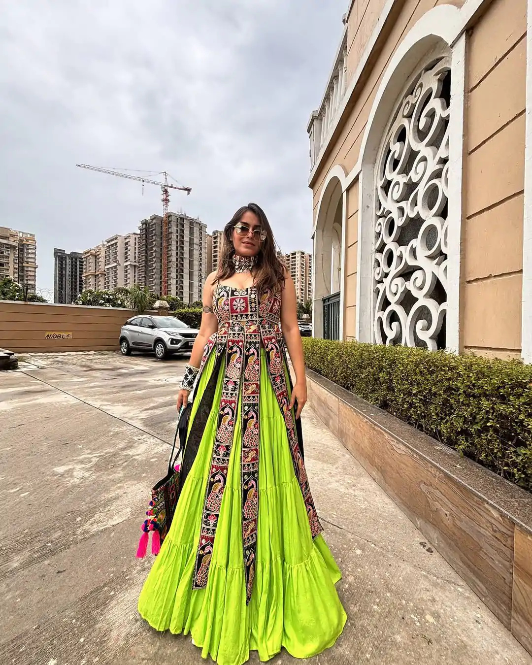 Parrot Green Bangalorey Lehenga Choli