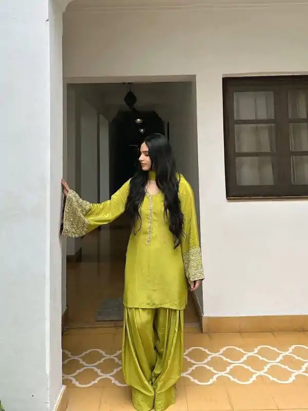 NSR 854 Parrot Green Natural Satin Silk Sequence Work with Lace Work & Embroidery Work Salwaar Suit Now at just ₹1799. Delivery 4-6 Working Days. Shop now. | Casual Suits, Jump Suits, Salwar suit, Creative suits, Designer Suits, Palazzo Suits, Party Wear Suits, Patiala Suits, Straight Suits