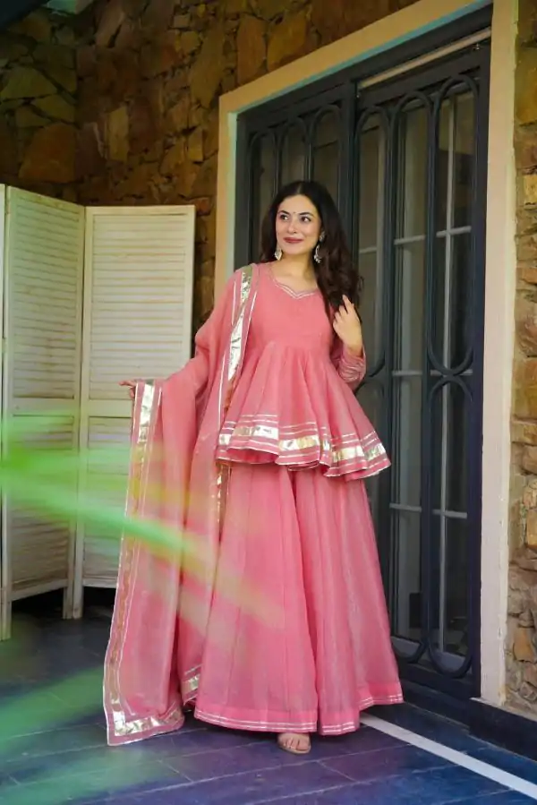 ZSR 3135 Peach Tabby Organza Salwar Suit Perfect for Wedding, Party, Temple Visit, Karwa Chauth, Festival Celebrations – . Get it for ₹1849. Delivery | Jump Suits, Salwar suit, Casual Suits, Creative suits, Designer Suits, Palazzo Suits, Party Wear Suits, Patiala Suits, Straight Suits