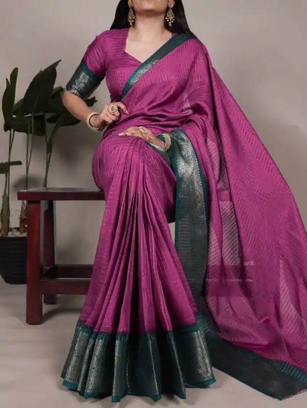 Pink Dola Chex Zari Work Saree