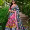 Pink Dola Silk Kalamkari Print Zari Lehenga Choli