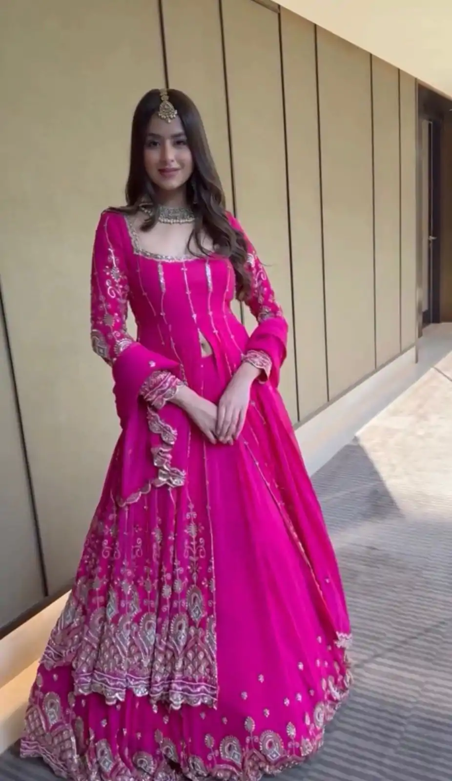 Pink Faux Georgette With Embroidery Lehenga Choli - Image 3