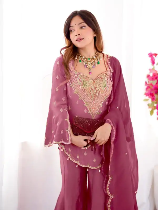 NSR 852 Pink Simar Silk With Embroidery Work with Full Sleeve Salwar Suit in . Now at just ₹2099. Delivery 4-6 Working Days. Shop n | Casual Suits, Jump Suits, Salwar suit, Creative suits, Designer Suits, Palazzo Suits, Party Wear Suits, Patiala Suits, Straight Suits