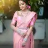 Pink Soft Lichi Silk Jacquard Border Saree