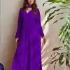 Purple Georgette Thread Embroidery Salwar Suit