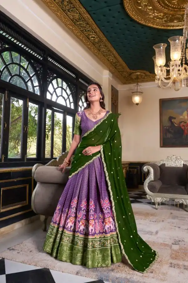 LNB 1240 Purple Kanchipuram With Embroidery Work & Zari Work Lehenga Choli ₹2499 on Available. Delivery 4-6 Working Days. Shop now. | Lehenga, Bollywood Lehenga, Creative Lehenga, Designer Lehenga, Embroidered Lehenga, Party Wear Lehenga
