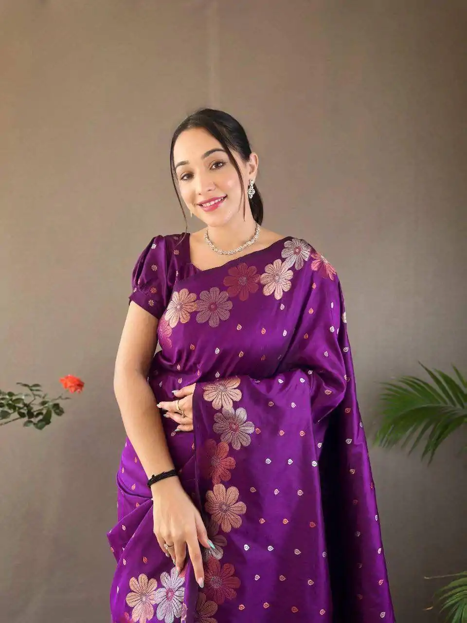 KP 6003 Purple Soft Lichi Silk Cloth Lace Work & Lace Border Saree in Best Price ₹1399. Delivery 4-6 Working Days. Shop now. | Designer Sarees, Embroidered Sarees, Sarees, Bollywood Sarees, Creative Sarees, Ethnic Saree, Modern Digital sarees, Party Wear Sarees