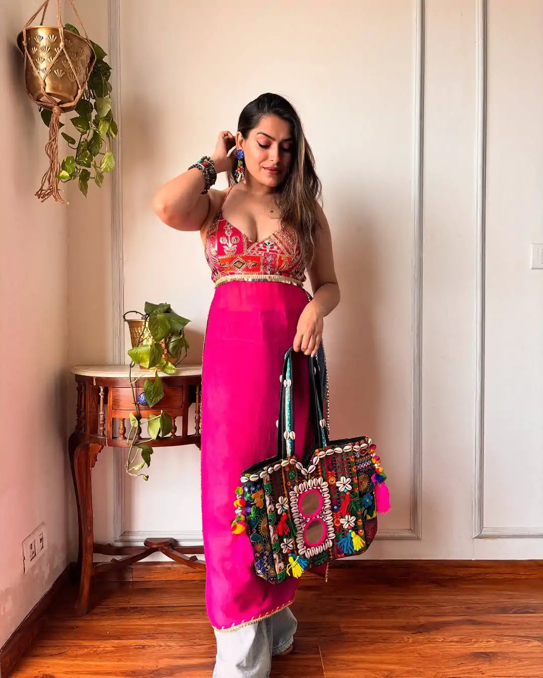 Red Georgette Embroidery Work Kurti - Image 4