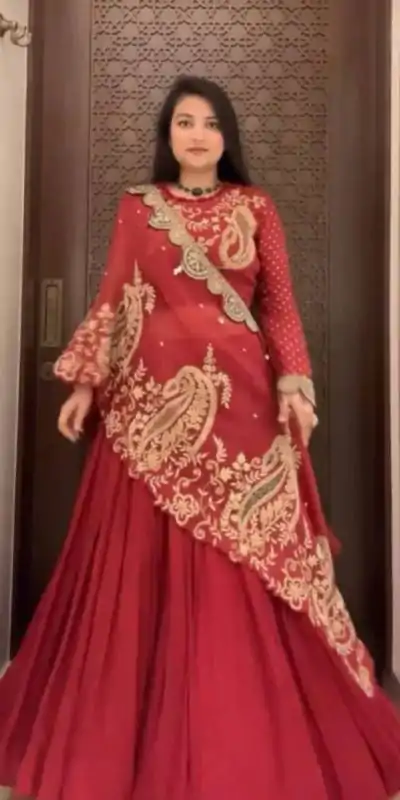 BE 400 Red Georgette Lehenga Choli Perfect for Wedding, Party, Pooja, Cultural Events, Baisakhi . Now at just ₹2449. Delivery 4-6 Working Days. Shop now | Lehenga, Bollywood Lehenga, Creative Lehenga, Designer Lehenga, Embroidered Lehenga, Party Wear Lehenga