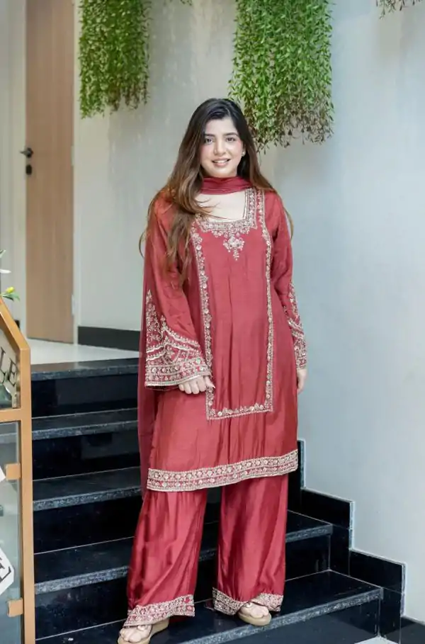 ZSR 3138 Red German Chiffon With Embroidery Work with Full Sleeve Salwar Suit Wedding, Party, Festive, Events,Now at just ₹1949. Delivery 4-6 Worki | Casual Suits, Jump Suits, Salwar suit, Creative suits, Designer Suits, Palazzo Suits, Party Wear Suits, Patiala Suits, Straight Suits