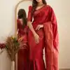 KP 5088 Red Soft Lichi Silk Cloth Saree With Lace Border & Lace Work. Best Price ₹1349. Delivery 4-6 Working Days. Shop now. | Designer Sarees, Embroidered Sarees, Sarees, Bollywood Sarees, Creative Sarees, Ethnic Saree, Modern Digital sarees, Party Wear Sarees