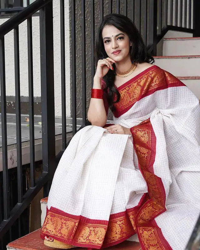 KP 3025 Red Soft Lichi Silk Saree Perfect for Wedding, Party, Baby Shower, Onam, Durga Puja . Available at ₹1449 only. Delivery 4-6 Working Days. | Designer Sarees, Embroidered Sarees, Sarees, Bollywood Sarees, Creative Sarees, Ethnic Saree, Modern Digital sarees, Party Wear Sarees