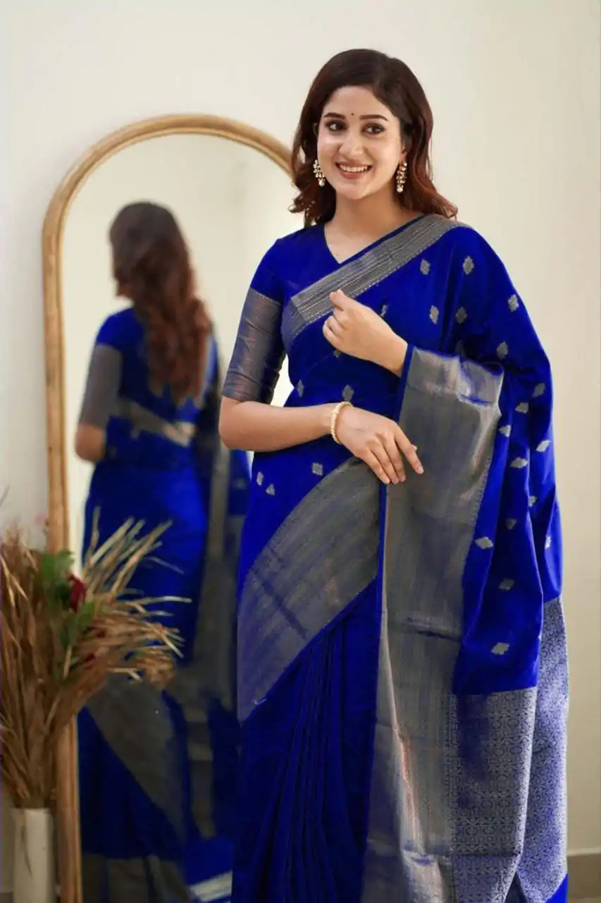 KP 5088 Royal Blue Soft Lichi Silk Cloth Saree With Lace Border & Lace Work. Best Price ₹1349. Delivery 4-6 Working Days. Shop now. | Designer Sarees, Embroidered Sarees, Sarees, Bollywood Sarees, Creative Sarees, Ethnic Saree, Modern Digital sarees, Party Wear Sarees