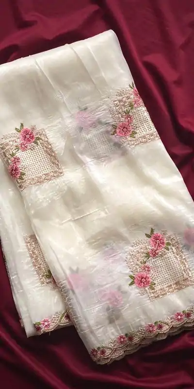 SC 239 Pink Georgette With Lace Work & Lace Border Saree . Wedding, Party, Festive, Events, Exclusive Offer ₹1599. Delivery 4-6 Working Days. Shop now. | Designer Sarees, Embroidered Sarees, Sarees, Bollywood Sarees, Creative Sarees, Ethnic Saree, Modern Digital sarees, Party Wear Sarees