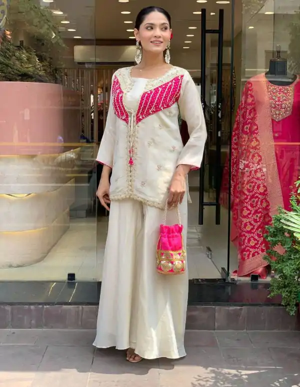 NSR 869 White Roman Silk Salwar Suit Perfect for Wedding, Party, Ethnic Day, Traditional Day, Housewarming . Now at just ₹1899. Delivery 4-6 Working | Casual Suits, Jump Suits, Tops & Bottoms, Track Suits, Salwar suit, Creative suits, Designer Suits, Palazzo Suits, Party Wear Suits, Patiala Suits, Straight Suits, Trendy Wear